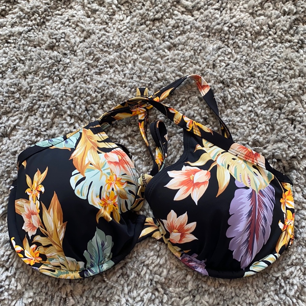 Skye Hilary Black Floral Bikini Top